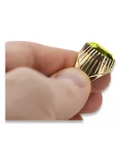 14-кв Желтое золото Желтый перидот Кольцо Винтаж изделия vrc048y